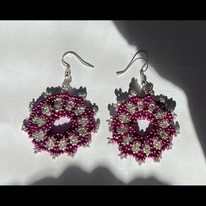 Breaded circle earrings